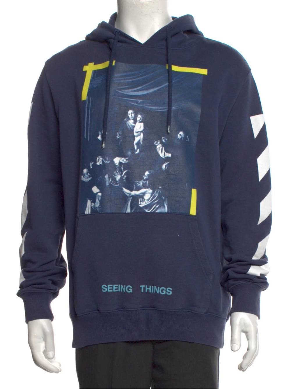 OFF-WHITE Virgil Abloh Navy ‘Seeing Things’ Hoodie